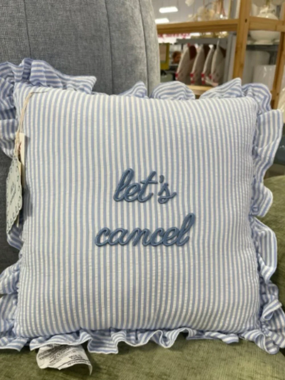 StyleHouse 'Let's Cancel' Embroidered Pillow | Brand New